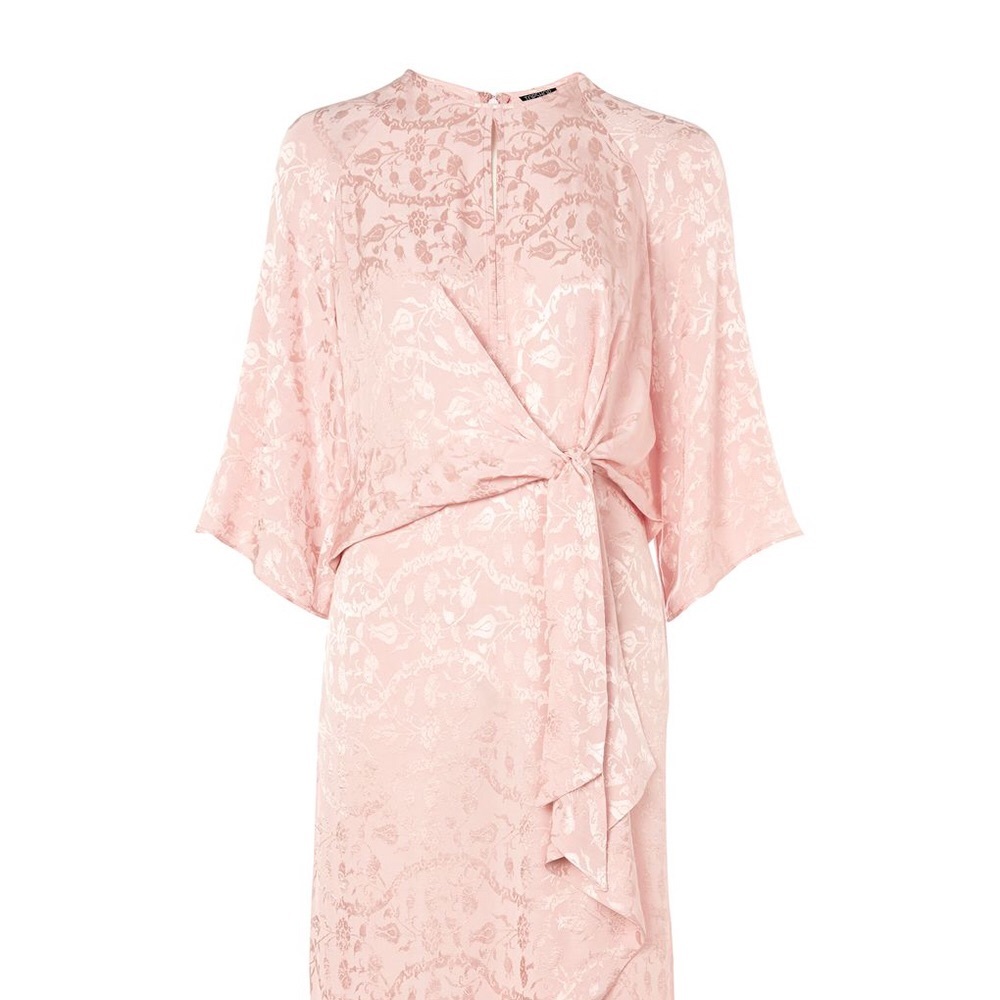 Jacquard Knot Front Midi Dress